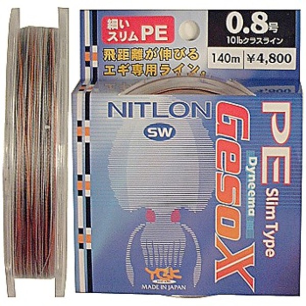 XBRAID(エックスブレード) ニトロンSW PEスリムタイプ ゲソX 140m   エギング用PEライン