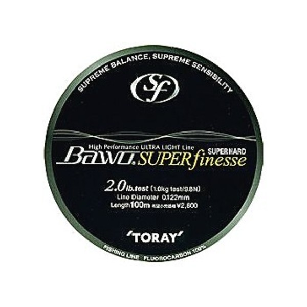 東レモノフィラメント(TORAY) バウオ スーパーハード プレミアムプラス スーパーフィネス 100m   ブラックバス用フロロライン