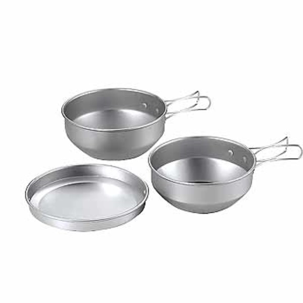 ユニフレーム(UNIFLAME) トレイルアルミ食器セット3 668436 アルミ製ソロクッカーセット