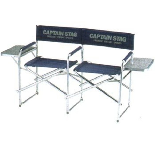 キャプテンスタッグ(CAPTAIN STAG) デュークダブルディレクターチェア(サイドテーブル付) M-3660 ディレクターズチェア