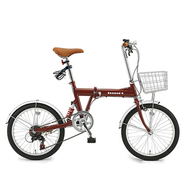 B-GROW カギ/カゴ/ライト付き20インチ折畳み自転車 BF-K206 20インチ変速付き折りたたみ自転車