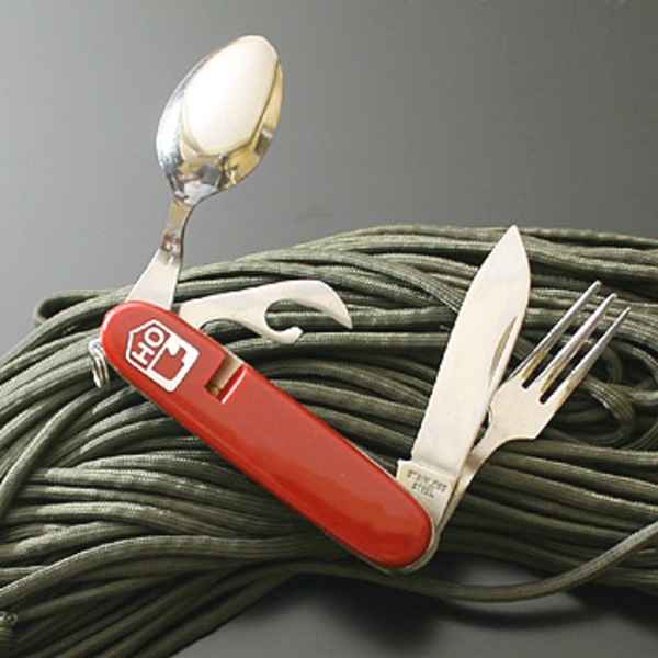 ノーブランド スプーン･フォーク付5徳ナイフ KT-505 カトラリー付きツールナイフ