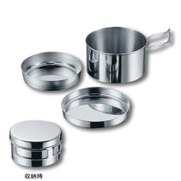 キャプテンスタッグ(CAPTAIN STAG) キャンピング食器3点セット M-7519 ステンレス製ソロクッカーセット