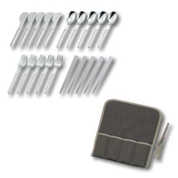 キャプテンスタッグ(CAPTAIN STAG) ワイルドウェイ ブレイクテーブルウェア21セット(ポータブルケース付) M-8070 カトラリーセット