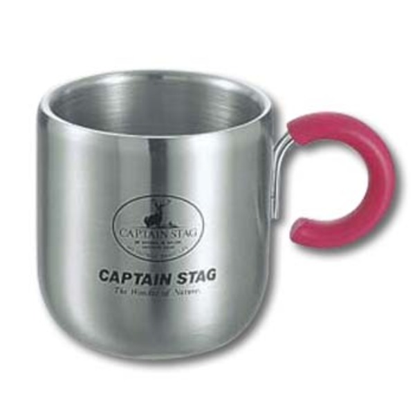 キャプテンスタッグ(CAPTAIN STAG) ピアリーダブルステンマグカップ280ml(ピンク) M-9133 ステンレス製マグカップ