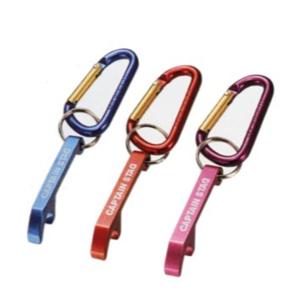 キャプテンスタッグ(CAPTAIN STAG) アルミアクセサリーD型カラビナ(プルタブオープナー付) M-9309 キーホルダー