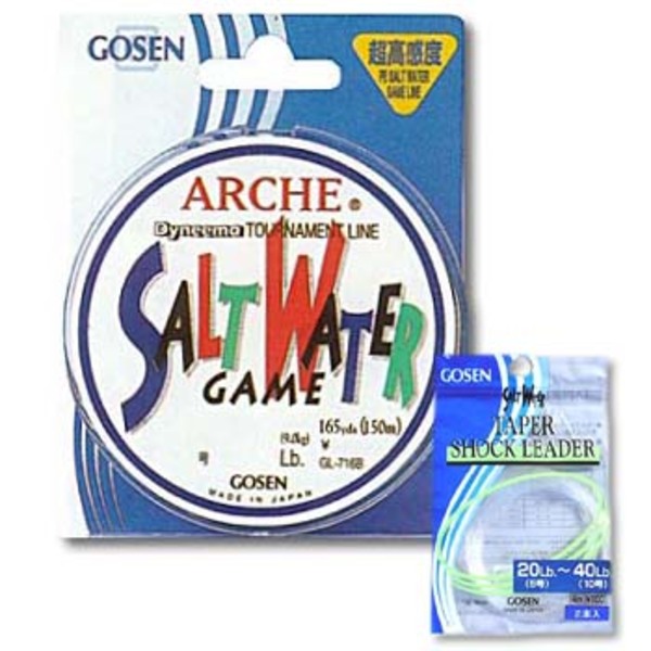 ゴーセン(GOSEN) アーチPEソルトウォーターゲーム 150m+テーパーショックリーダセット   オールラウンドPEライン