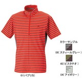 ミズノ(MIZUNO) ビューフィット･ボーダー半袖ジップネックシャツ Men’s 73EF215 半袖シャツ(メンズ)