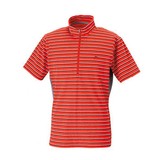 ミズノ(MIZUNO) ビューフィット･ボーダー半袖ジップネックシャツ Men’s 73EF215 半袖シャツ(メンズ)