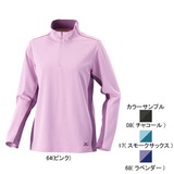 ミズノ(MIZUNO) ブリーズライトメッシュボーダー長袖ジップネックシャツ Women’s 73EL231 シャツ･ポロシャツ(レディース)