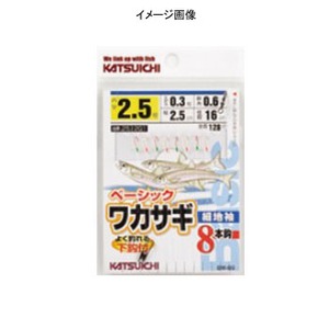カツイチ(KATSUICHI) ベーシックワカサギ細地袖 ＢＷ-８Ｓ ３号 赤×ゴールド
