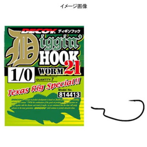 カツイチ(KATSUICHI) ディギンフック ワーム21   ワームフック(オフセット)