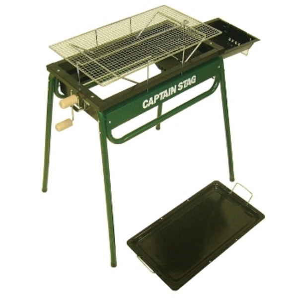 キャプテンスタッグ(CAPTAIN STAG) ダブルスライド グリルフレーム 3～4人用 M-6492 BBQコンロ(脚付き)