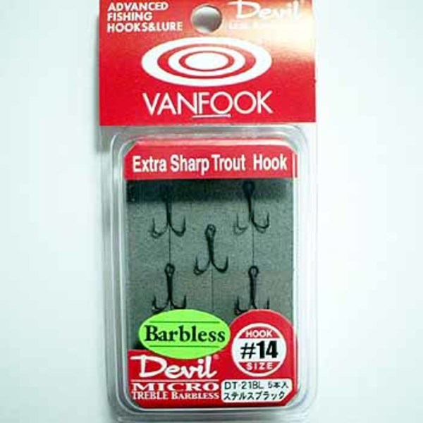 ヴァンフック(VANFOOK) デビルマイクロトレブル DT-21BL   トリプルフック(トラウト用)