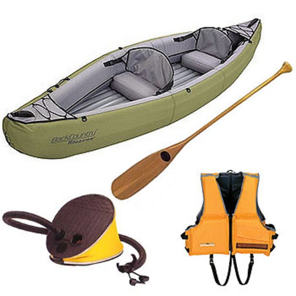 ナチュラム バックカントリーインフレ-タブルカヤック パドル/ポンプ/ベストセット   レクリエーション艇