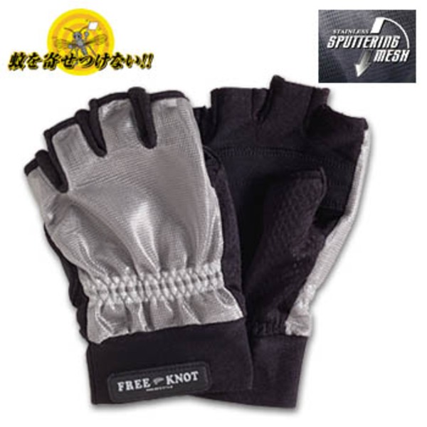フリーノット(FREE KNOT) ハヤブサ フリーノット BOWBUWN(ボウブン)スパッタリングメッシュグローブ Y4131 ファイブフィンガーレス(フィッシング)