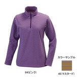 ミズノ(MIZUNO) ブレスサーモ ボーダーニット長袖ジップネックシャツ Women’s 73EW20945 シャツ･ポロシャツ(レディース)