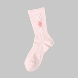 ミズノ(MIZUNO) ブレスサーモ ノンパイルアーガイル柄ソックス Women’s 73UW22264 ハイ･クルーソックス