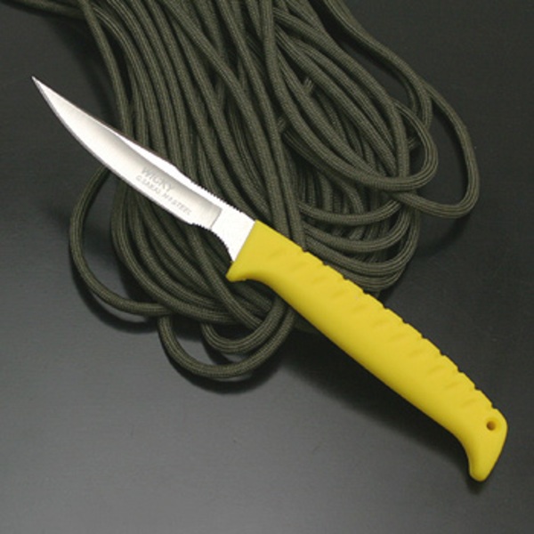 G･サカイ ウイッキートラウト&バード H-1鋼 イエロー(直刃)   シースナイフ