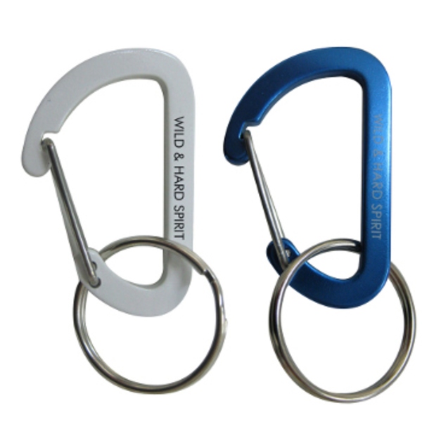 ベルモント(Belmont) カラビナフラット 4mm青&白2pcs VEX-112 ピンオンリール･キーホルダー･カラビナ