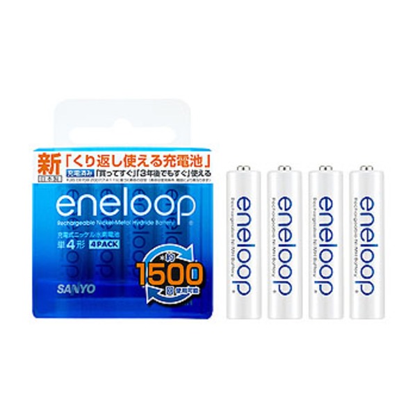 サンヨー(SANYO) エネループ 充電式ニッケル水素電池(単4形4個パック) HR-4UTGA-4BP 電池&ソーラーバッテリー