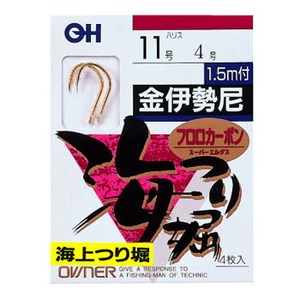 オーナー針 1.5m金伊勢尼 鈎11/ハリス4 40187 オーナー針 1.5m金伊勢尼 鈎11/ハリス4 40187