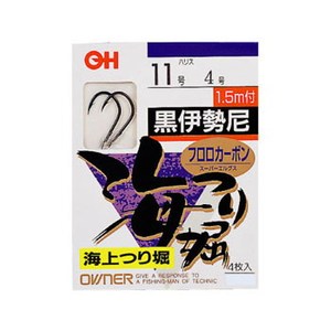 オーナー針 1.5m黒伊勢尼 鈎11/ハリス4 40381 オーナー針 1.5m黒伊勢尼 鈎11/ハリス4 40381