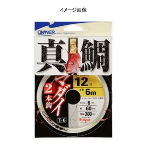 オーナー針 T-6 マダイ2本 鈎12/ハリス5 33446 オーナー針 T-6 マダイ2本 鈎12/ハリス5 33446