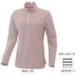 ミズノ(MIZUNO) オゾンブリーチ ボーダー長袖ジップネックシャツ Women’s 73EL315 シャツ･ポロシャツ(レディース)