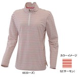 ミズノ(MIZUNO) オゾンブリーチ ボーダー長袖ジップネックシャツ Women’s 73EL315 シャツ･ポロシャツ(レディース)