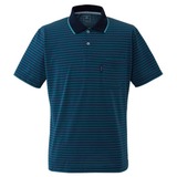 ミズノ(MIZUNO) オゾンブリーチ ボーダー半袖ポロシャツ Men’s 73EF314 半袖シャツ(メンズ)