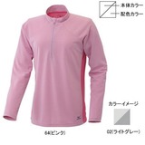 ミズノ(MIZUNO) ブリーズライトメッシュボーダー長袖ジップネックシャツ Women’s 73EL331 シャツ･ポロシャツ(レディース)