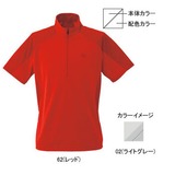 ミズノ(MIZUNO) ブリーズライトメッシュボーダー半袖ジップネックシャツ Men’s 73EF332 【廃】メンズ速乾性半袖シャツ