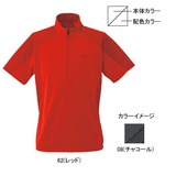 ミズノ(MIZUNO) ブリーズライトメッシュボーダー半袖ジップネックシャツ Men’s 73EF332 【廃】メンズ速乾性半袖シャツ