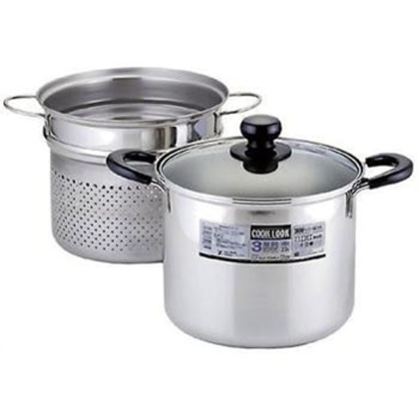 ヨシカワ クック ルック パスタポット 22cm SH9087 鍋&ザル