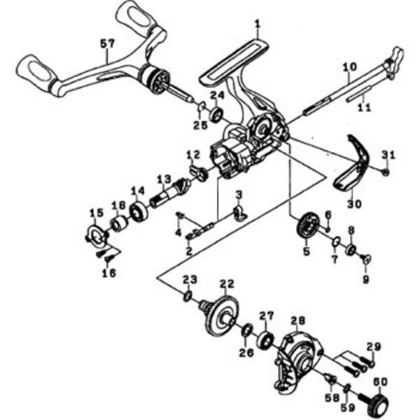 ダイワ(Daiwa) パーツ:レブロスMX 2004W ハンドル NO.057 1H2897 1000～2500番用ハンドルパーツ