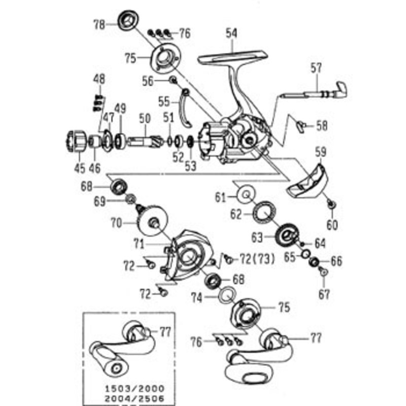 ダイワ(Daiwa) パーツ:ブラディア 3500 ハンドル NO.077 1H2846