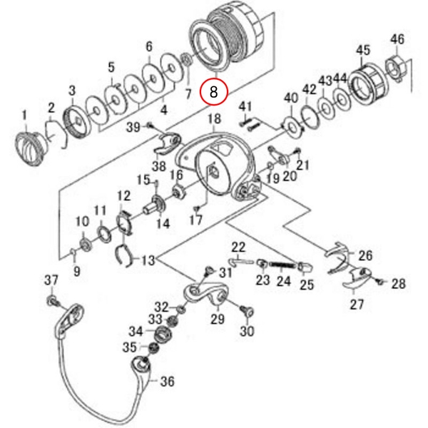 ダイワ(Daiwa) パーツ:11フリームス 2508 スプール(2-8) NO.008 128611 1000～2500番用スプールパーツ