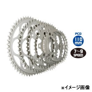 タイオガ 自転車用品 チェーンリング(5アーム用) PDC110mm サイクル/自転車 52T シルバー