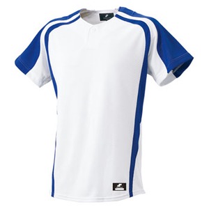 エスエスケイ(SSK) １ボタンプレゲームシャツ 野球／ソフトボール Ｌ １０６３（ホワイト×Ｄブルー） SSK-BW0906