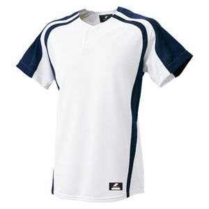 エスエスケイ(SSK) １ボタンプレゲームシャツ 野球／ソフトボール Ｓ １０７０（ホワイト×ネイビー） SSK-BW0906