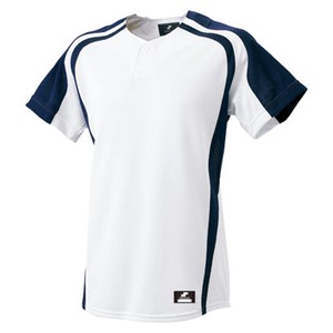 エスエスケイ(SSK) １ボタンプレゲームシャツ 野球／ソフトボール Ｍ １０７０（ホワイト×ネイビー） SSK-BW0906
