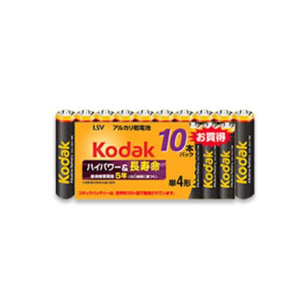コダック(KODAK) アルカリ単四 10本パック LR03-10BK 電池&ソーラーバッテリー