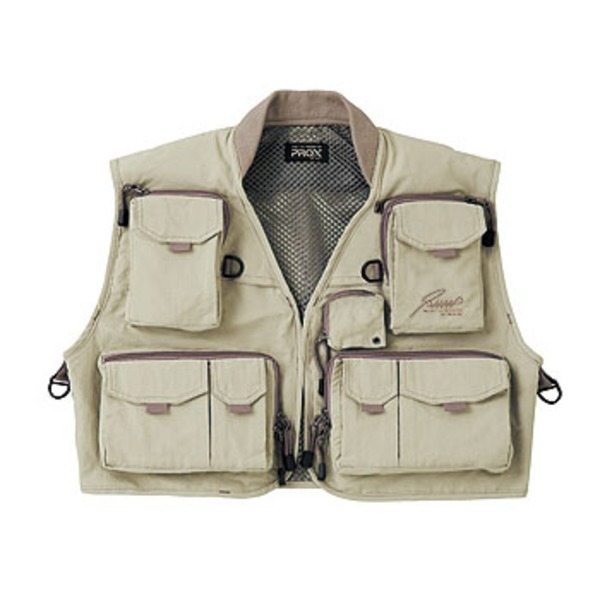 プロックス(PROX) ショートベスト(クールベージュ) PX393LL フィッシングベスト(メッシュあり)