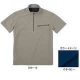 ムッシュ(MUSSHU) 高吸湿メンズ半袖ジップアップシャツ 40170 【廃】メンズ速乾性半袖シャツ