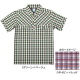 ムッシュ(MUSSHU) プリントチェックメンズ半袖ポロシャツ 40200 【廃】メンズ速乾性半袖シャツ