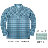 ムッシュ(MUSSHU) プリントチェックメンズ長袖ポロシャツ 40190 【廃】メンズ速乾性長袖シャツ