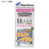 ハヤブサ(Hayabusa) 一押しサビキ 北海道ニシン･イワシオーロラハゲ皮10本鈎 HS562 仕掛け