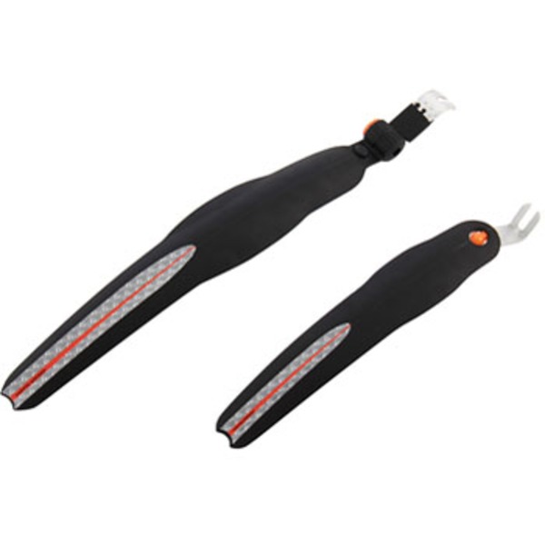 ドッペルギャンガー(DOPPELGANGER) ロードバイク･クロスバイク用マッドガードセット DMS107-BK/WH DMS107-BK 泥よけ･フェンダー