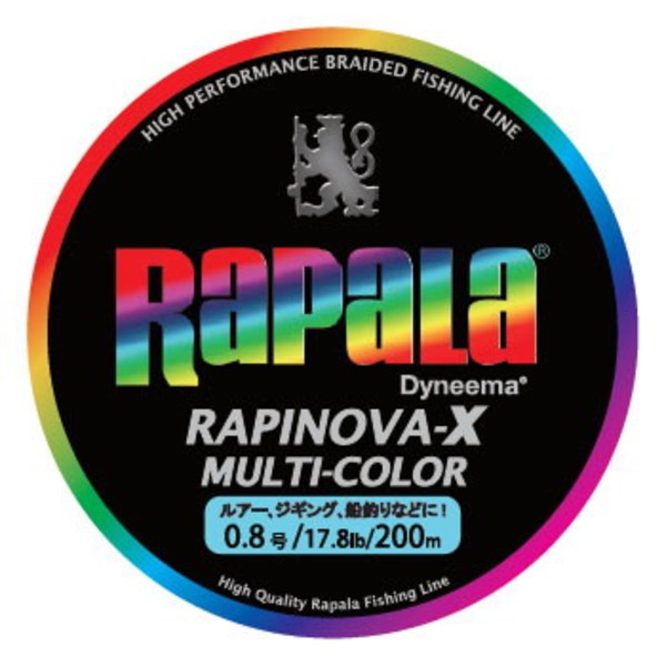 Rapala(ラパラ) ラピノヴァ･エックス マルチカラー 200m RXC200M08MC オールラウンドPEライン